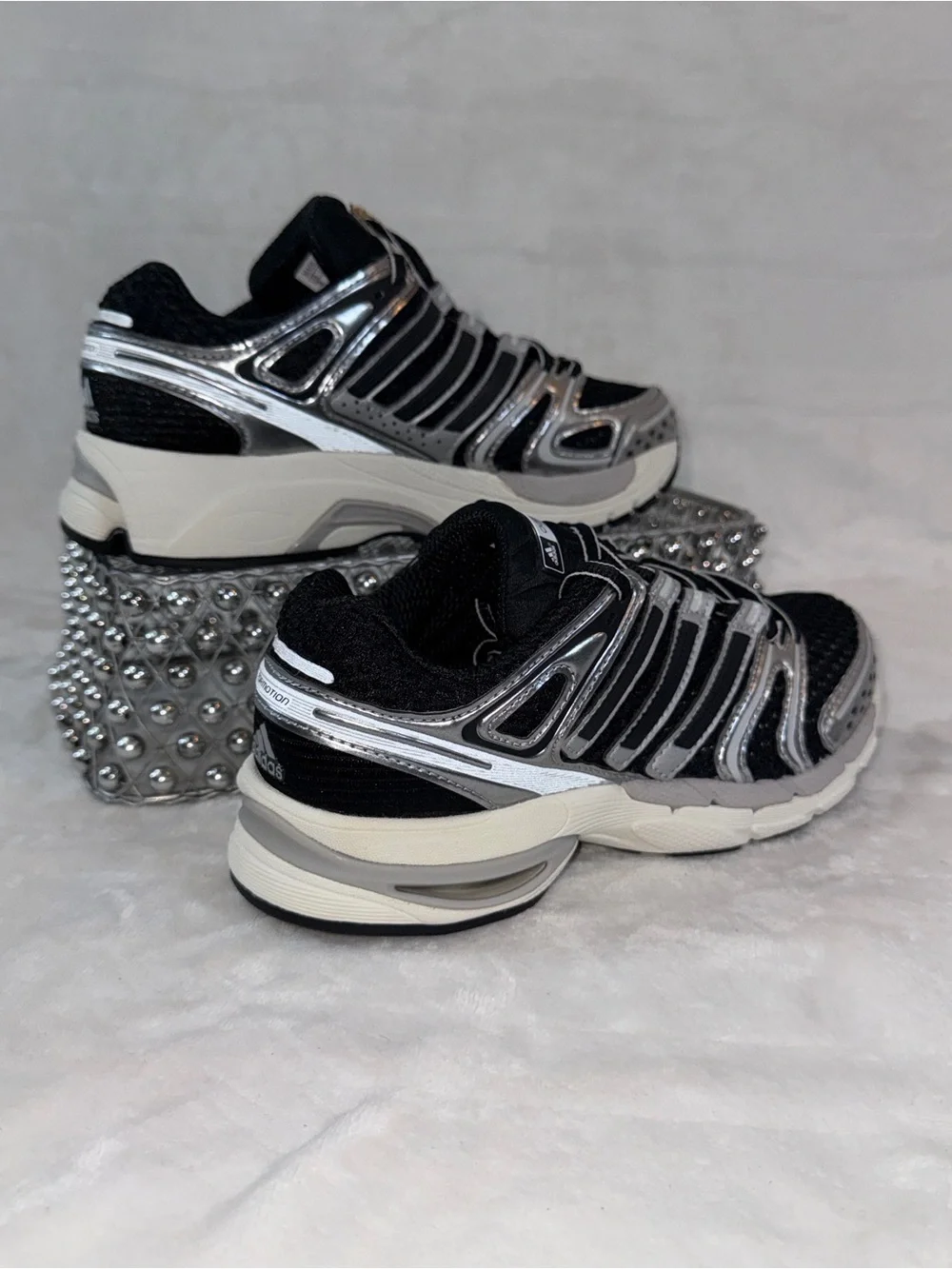 ✨👟 Adidas Adistar Control 5 J Black Silver Sz 4 Youth/Wmns 5.5  KI8733 NWT 🖤⚡